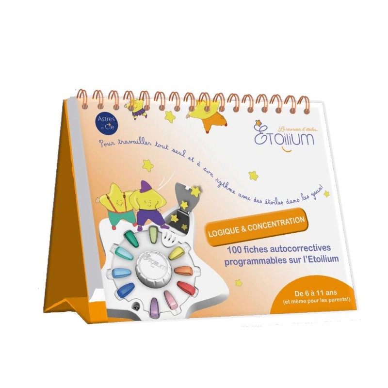 Etoilium: Chevalet de 100 fiches autocorrectives - Logique et Concentration (inclus 120 gommettes)