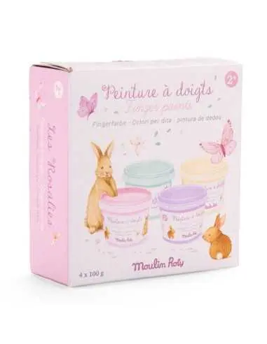 4 Pots de Peinture à Doigts Pastel les Rosalies