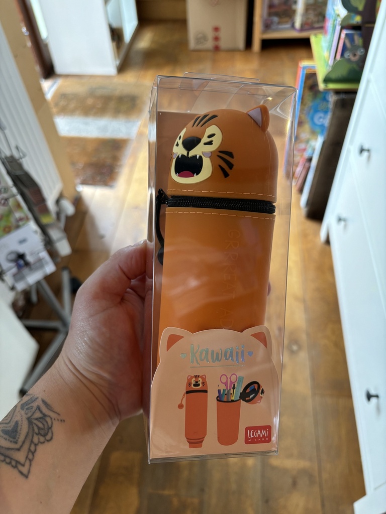 [LEG_KA0018] Kawaii 2-In-1 Soft Silicone Pencil Case - Tigre