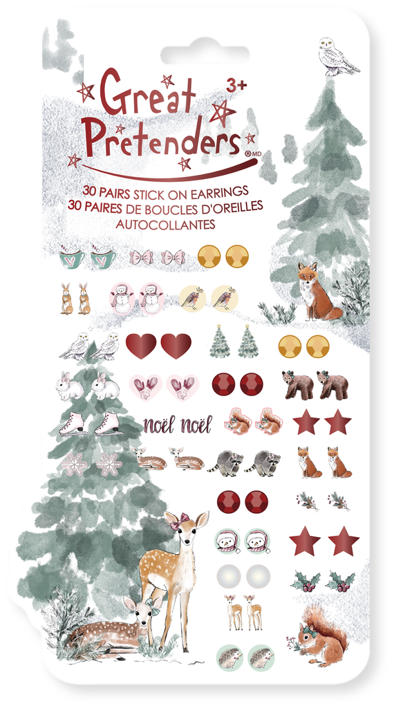 [GRP_87516] Set de 30 Paires de Boucles d'Oreilles Autocollantes Woodland