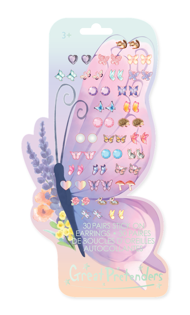 [GRP_87521] Set de 30 Paires de Boucles d'Oreilles Autocollantes Papillon