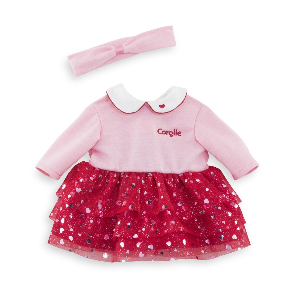Corolle robe + bandeau pétales de cœurs pour MPP 30cm