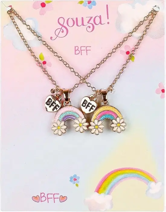 2 colliers BFF Arc-en-ciel