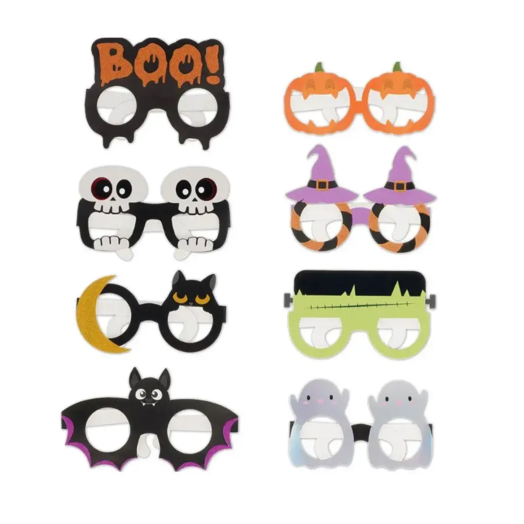 8 lunettes en papier Halloween Party