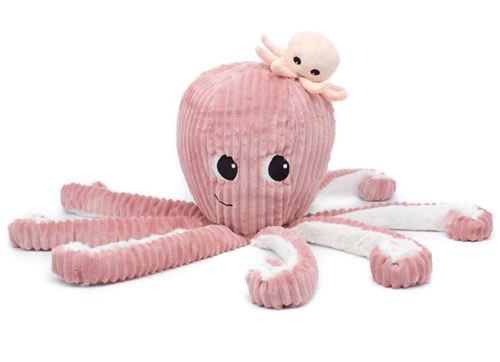 Filou la pieuvre maman et bébé rose