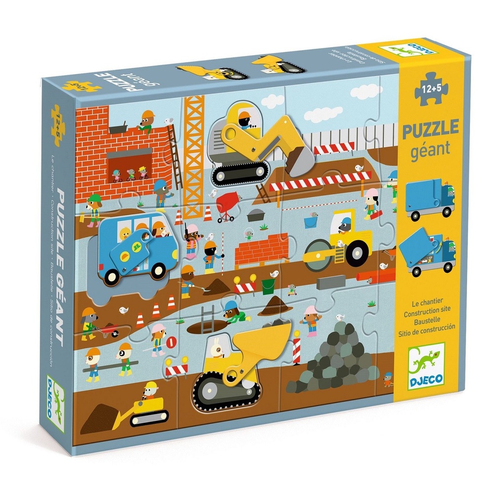 [DJE_DJ07167] Puzzle géant Le chantier 12 pièces +5 pièces