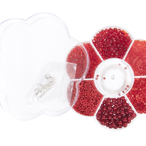 [EGM_630304] Perles Rouges dans Un Boite Fleurs (Ø = 45 cm)