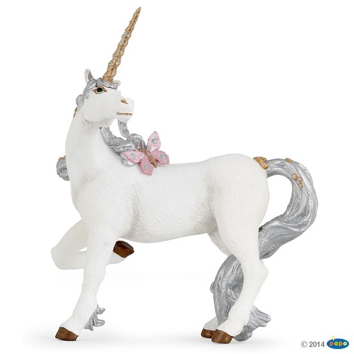 [PAP_39038] Licorne argentée, Figurine du Monde Enchanté Papo