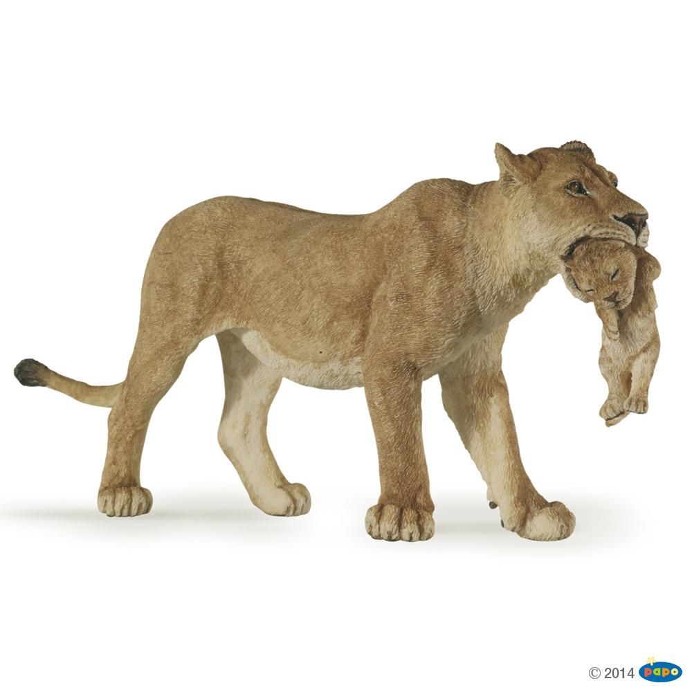 [PAP_50043] Lionne avec lionceau, Figurine de La Vie Sauvage Papo