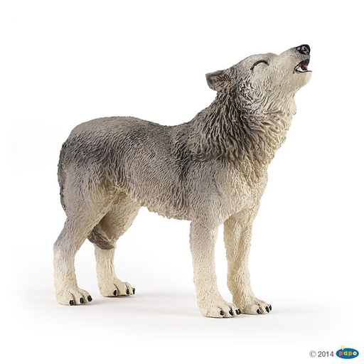[PAP_50171] Loup hurlant, Figurine de La Vie Sauvage Papo