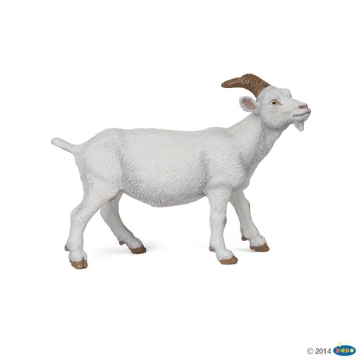[PAP_51144] Chèvre blanche, Figurine de La vie à la Ferme Papo