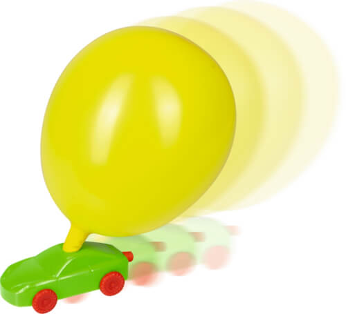 [AXE_13323] Voiture Propulsée par un Ballon Cadeaux Bariolés