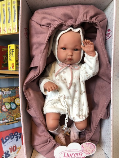 [LAP_63548] Llorens bébé articulé de 35 cm dans son couffin