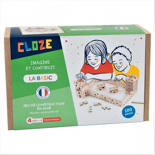 [CLZ_JBB102BL] Cloze, jeu de construction Boite de base -Basic 100 pièces