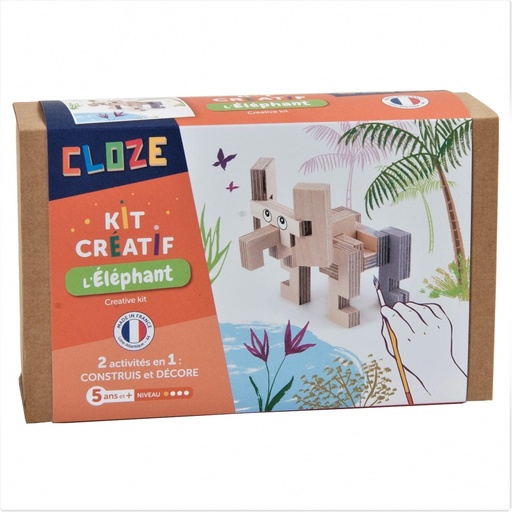 [CLZ_JBKELMBL] Cloze, jeu de construction créatif éléphant
