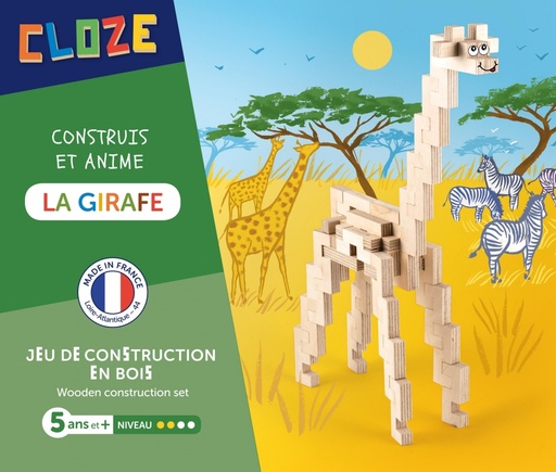 [CLZ_MGI044BL] Cloze, jeu de construction aventure - Girafe