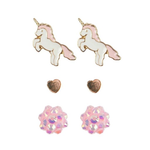 [GRP_90602] Boucles d'oreilles Boutique Unicorn Studded, 3 Sets
