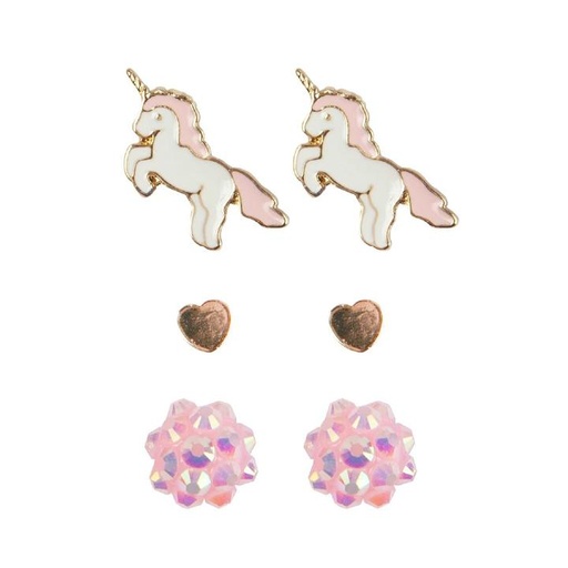 [GRP_90602] Boucles d'oreilles Boutique Unicorn Studded, 3 Sets