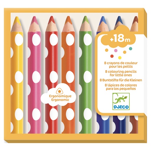 [DJE_DJ09004] 8 crayons de couleur pour les petits (Les Couleurs Djeco)