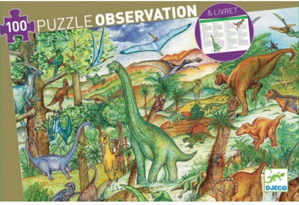 [DJE_DJ07424] Dinosaures 100 pcs (Puzzles Observation Djeco)