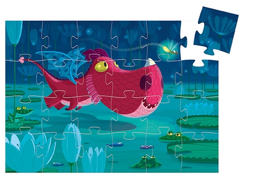 [DJE_DJ07214] Edmond le dragon - 24 pcs (Puzzles silhouettes Djeco)