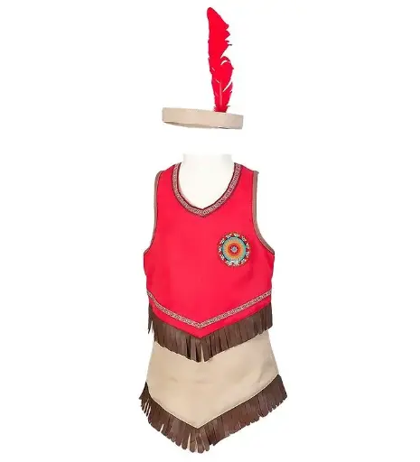[SOU_77100477] Robe d'indienne + coiffe 47 cm (3-4 yrs, 98-104 cm)