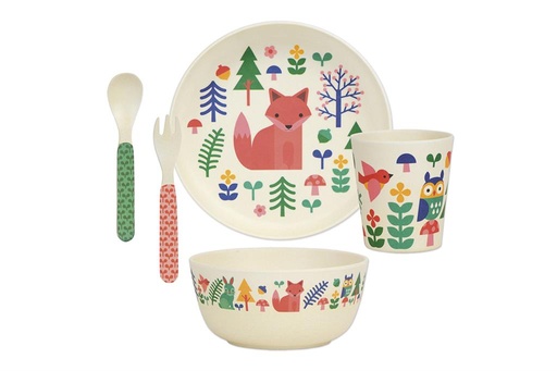 [DAM_5074372] Petit collage Coffret repas en bambou/ Forêt