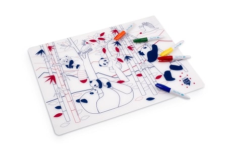 [SUP_SMATPANDA004] Set de table en silicone à colorier Wildlife Panda de Chine