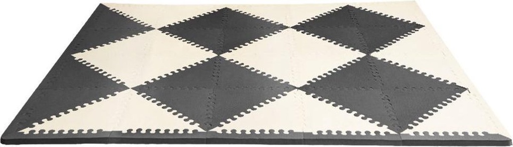 [HEB_245211] Carreaux en mousse noir & blanc pour tapis de sol