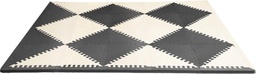 [HEB_245211] Carreaux en mousse noir &amp; blanc pour tapis de sol