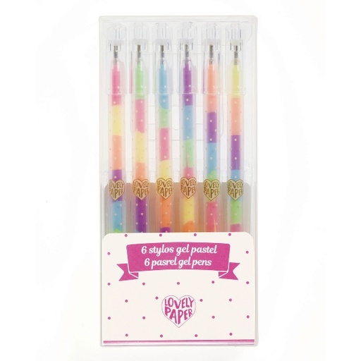 [DJE_DD03758] Stylos, 6 stylos gel pastel