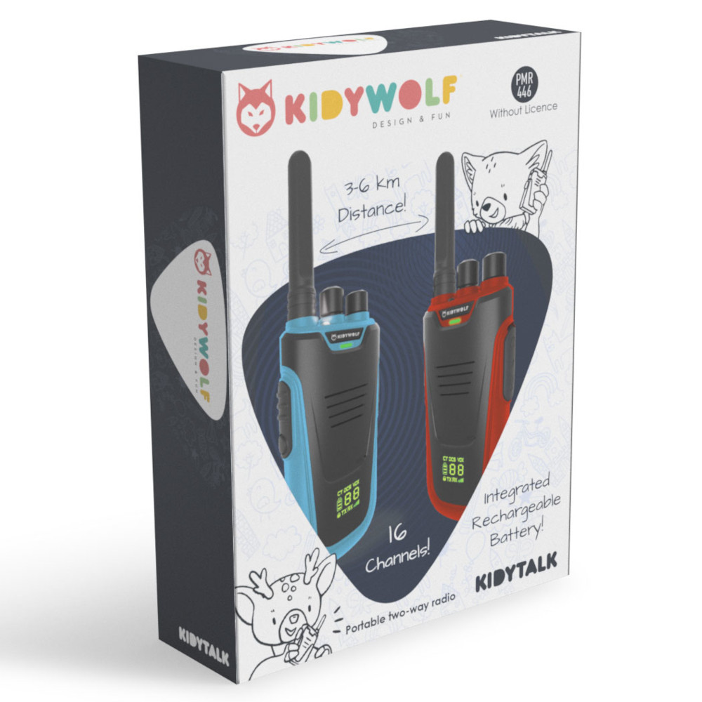 [NES_KIDYTALK-BR] paire de talkie-walkie rechargeables bleu-rouge