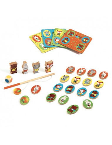 [DJE_DJ01628] jeu éducatif en bois, ludo wood- 4 jeux