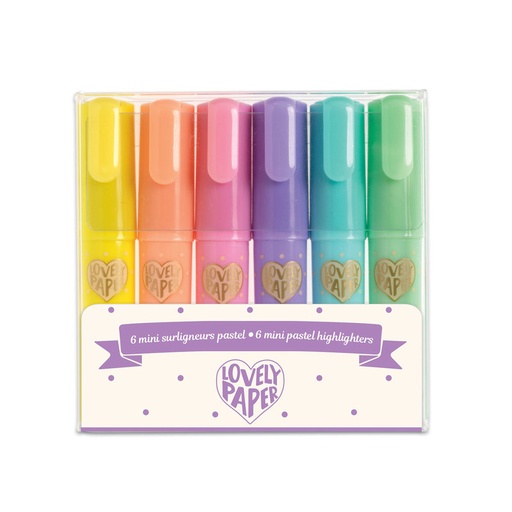 [DJE_DD03754] 6 mini surligneurs pastel Lovely paper