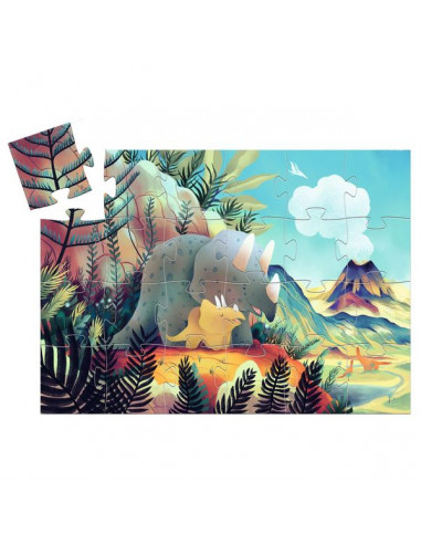 [DJE_DJ07284] Puzzles silhouettes Théo le dino - 24 pcs