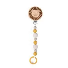 [MOU_669156] Attache-tétine bois et silicone Lion Sous mon baobab