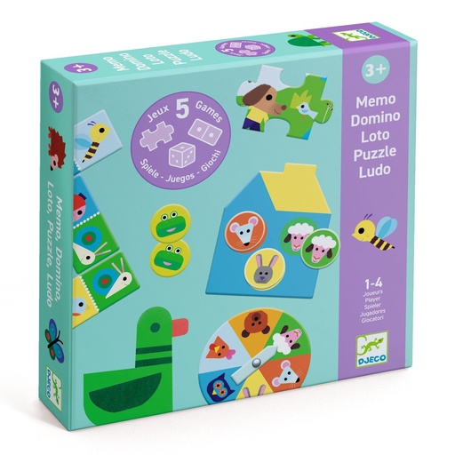 [DJE_DJ08275] Mémo loto domino à la ferme 5 jeux