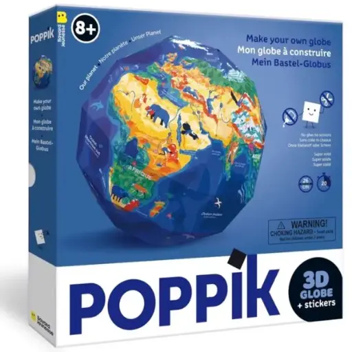 [PIK_G065] Poppik, Globe 3D avec stickers